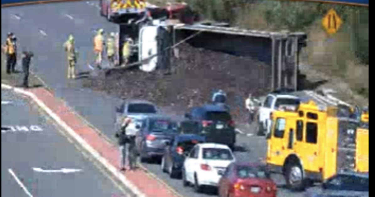 TRAFFIC ALERT: Overturned dump truck closes westbound Dale Boulevard ...