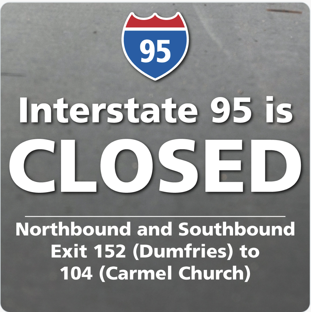 VDOT: I-95 is closed