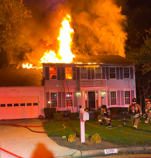 Fire on Fascia Court in Lake Ridge