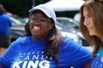 Candi King talks with voters