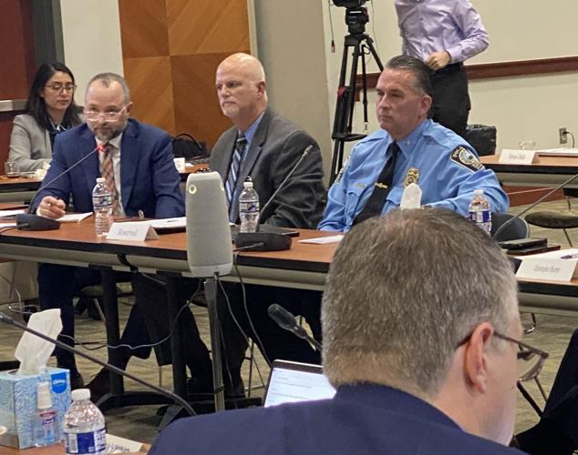 Vernon Bock, Ron Crowe and Police Chief Peter Newsham