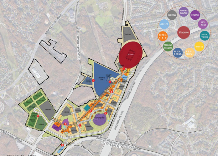 site plan of Woodbridge area slated for Washington Commanders stadium