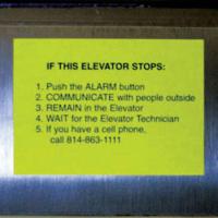Elevator Controller Sticker Stickers provide elevator safety tips | Archived News | Daily Collegian ...