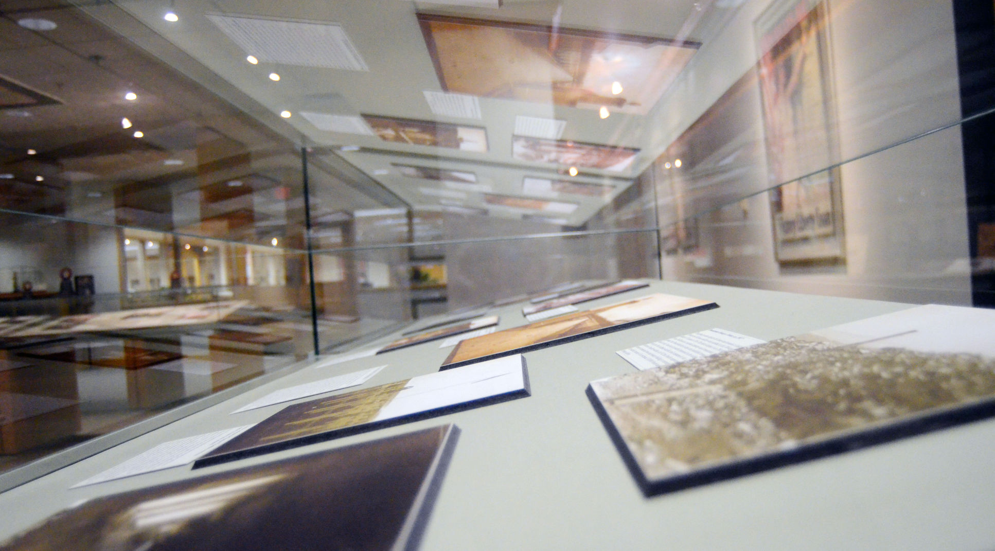 Pattee Library. Interior WWI exhibit inside Paterno and Pattee Library conveys the weight of war ...