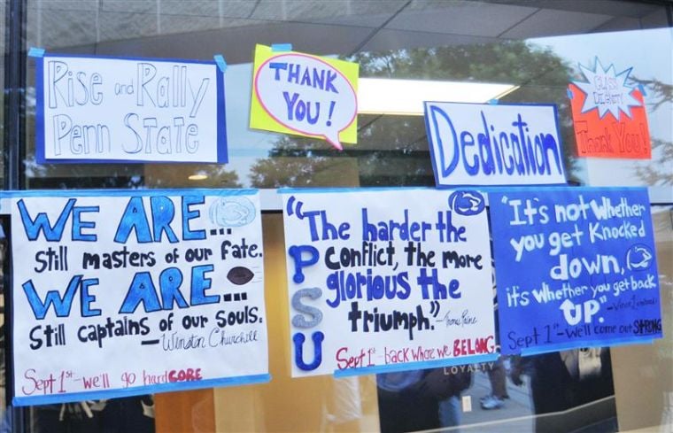Football Rally Sign 'Rise and Rally' hosts thousands of Penn State faithful | Penn State ...