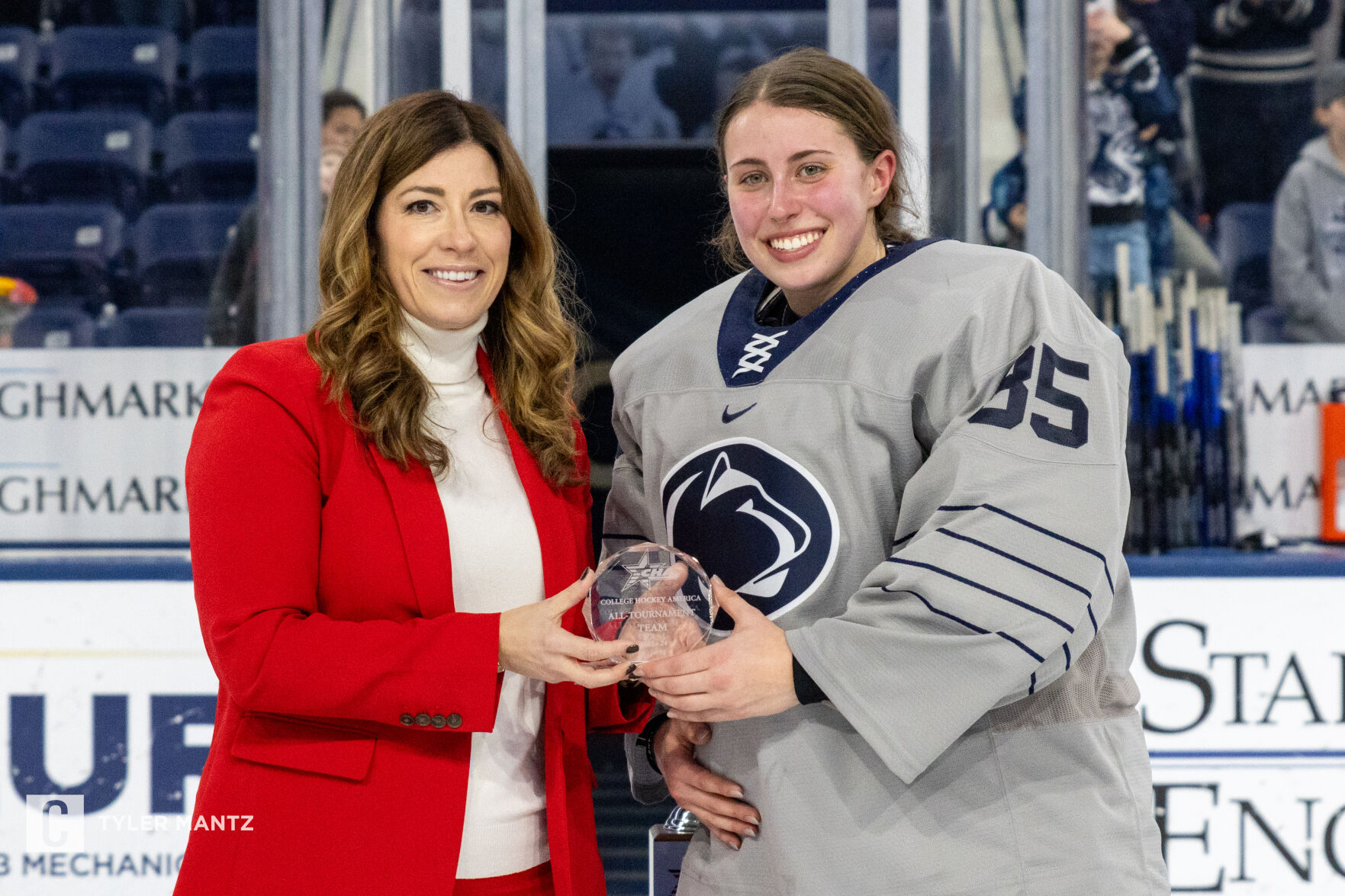 Goaltender Katie DeSa leads strong effort in women s hockey s CHA