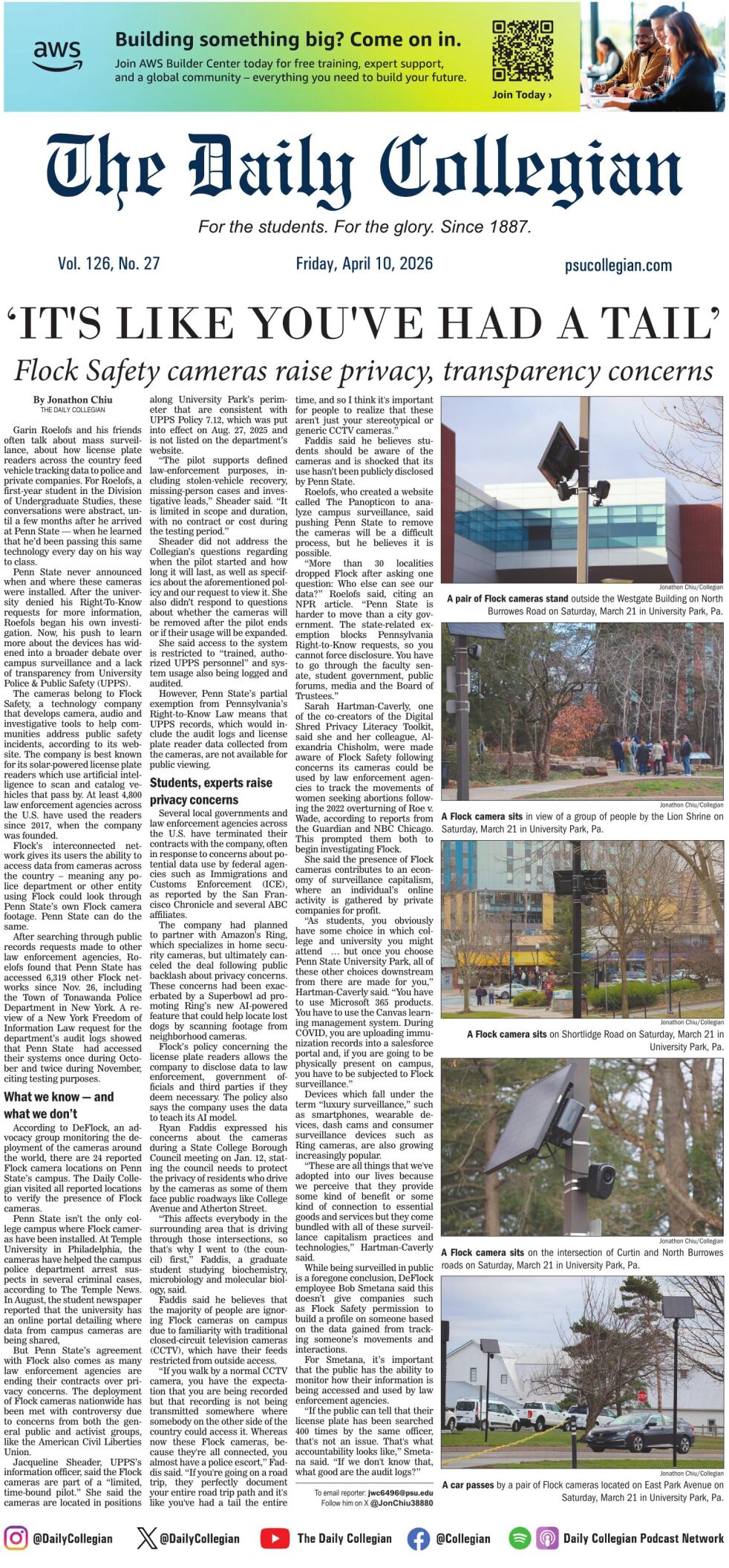 The Daily Collegian for April 10, 2026 | Print Editions | Daily ...