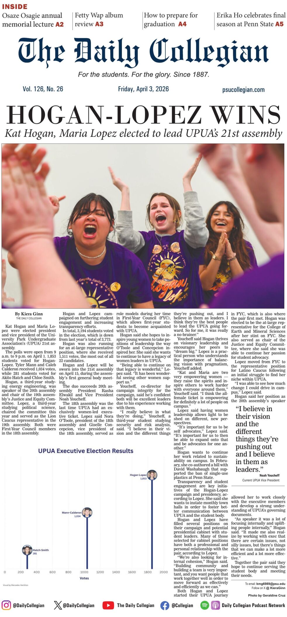 The Daily Collegian for April 3, 2026 | Print Editions | Daily ...