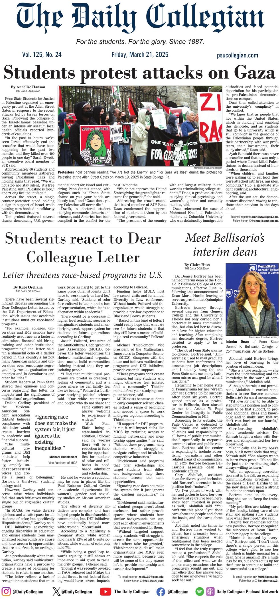 The Daily Collegian for March 21, 2025 | Print Editions | Daily ...