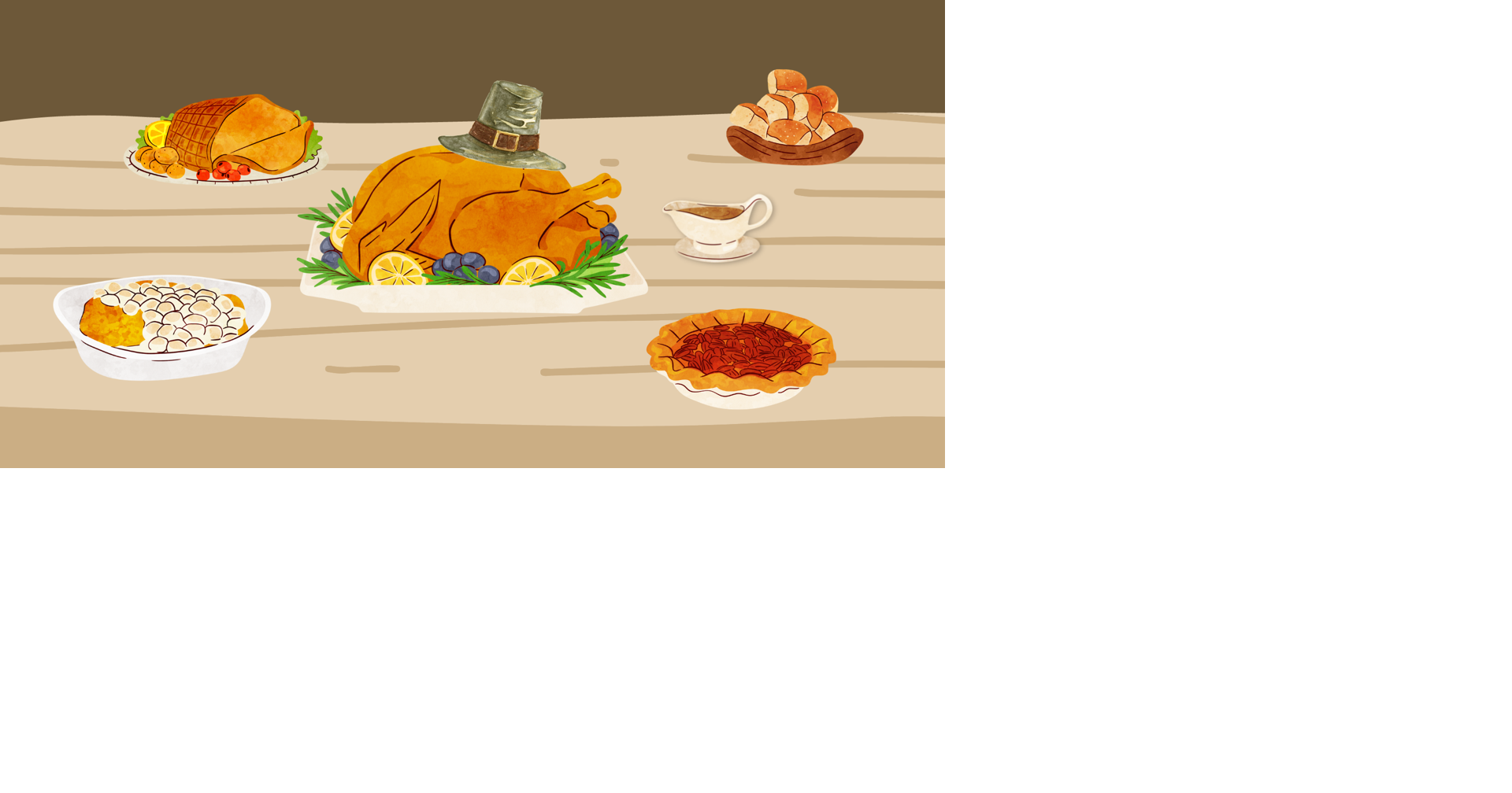 thanksgiving dinner table clipart