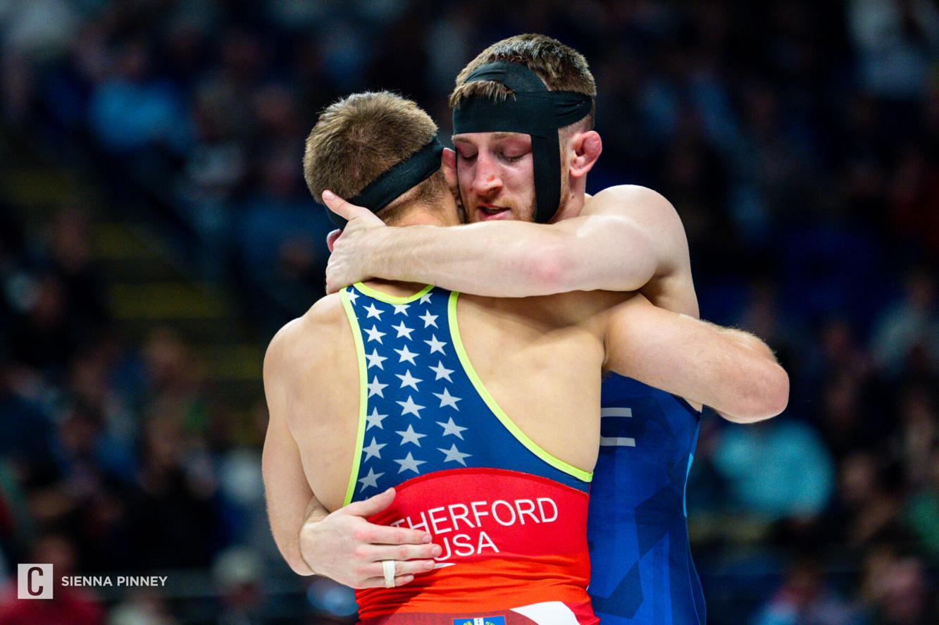 U.S. Olympic Team Trials, Zain Retherford and Nick Lee Hug