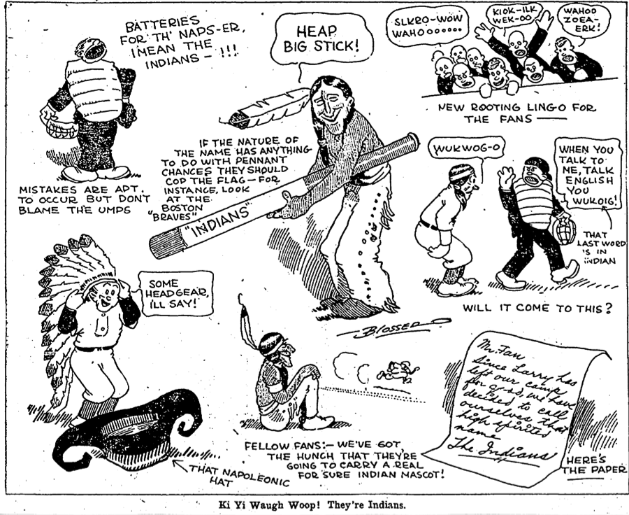 Editorial cartoon U.S. Cleveland Indians Chief Wahoo logo change