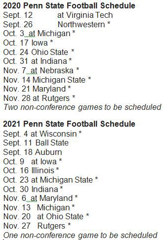 Penn State football sees 2020 and 2021 conference schedules set Penn State Football News psucollegian