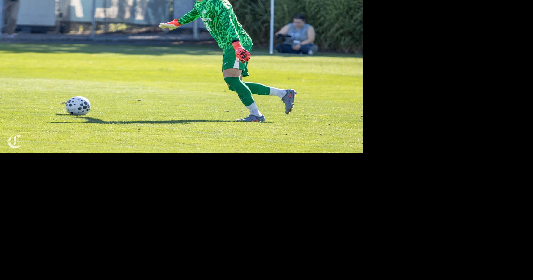 Goalkeeper Frederick Grundin prepares to kick the ball during a Penn State men’s soccer game against Missouri State at Jeffrey Field on Monday, Sept. 1, 2025.