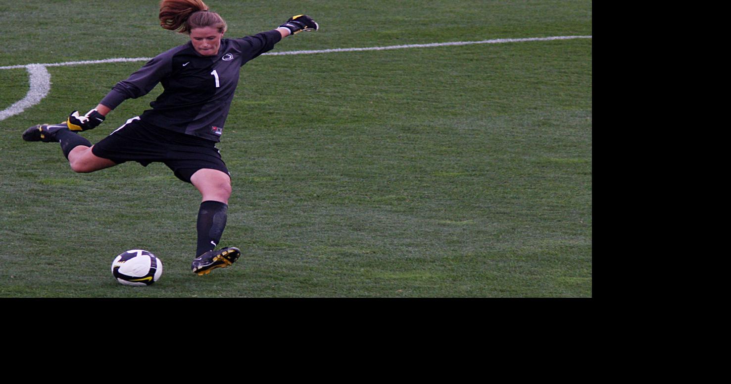 Former Penn State women’s soccer goalie Alyssa Naeher breaks