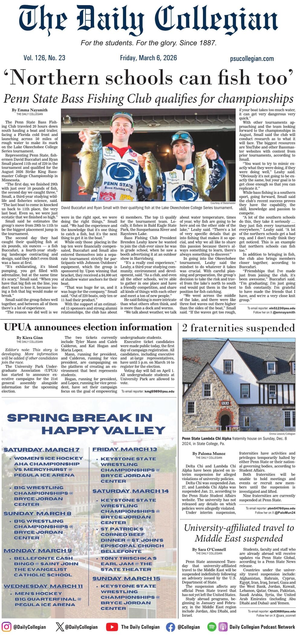 The Daily Collegian for March 6, 2026 | Print Editions | Daily ...