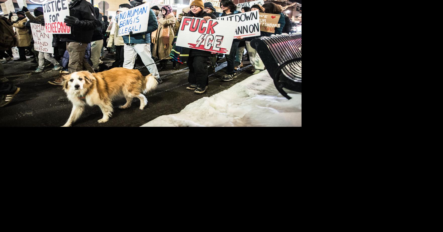 ICE Protest, dog | | psucollegian.com