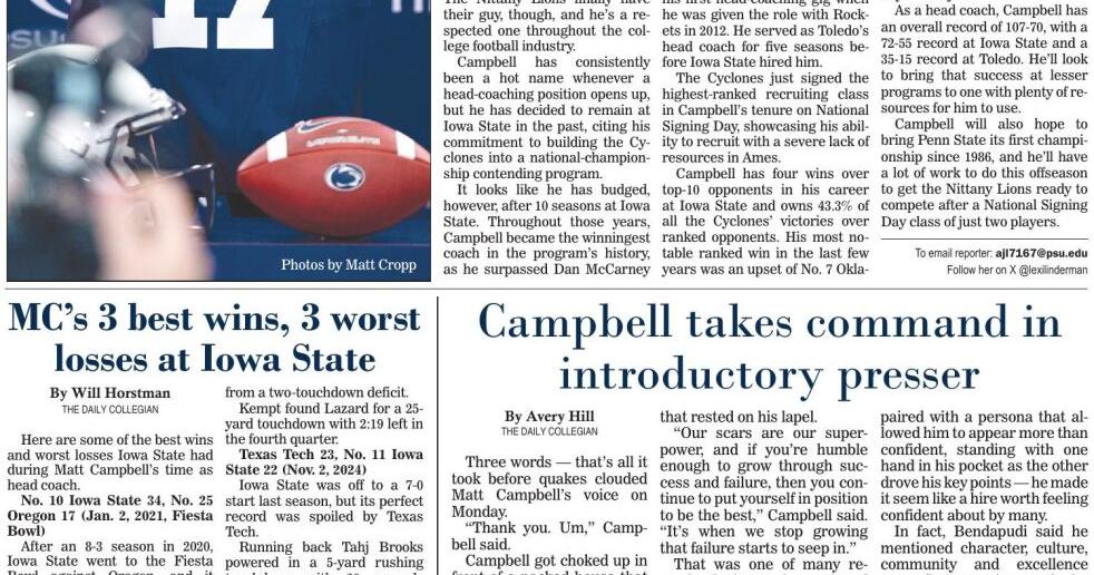 The Daily Collegian for Dec. 12, 2025 | Print Editions | Daily ...