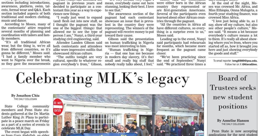 The Daily Collegian for Jan. 24, 2025 | Print Editions | Daily ...