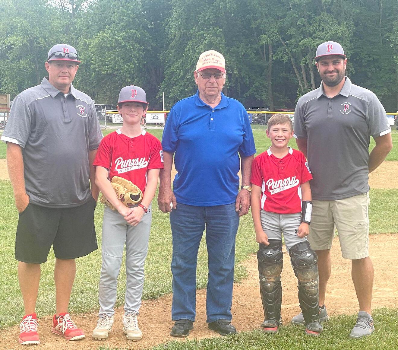 Member of Punxsy Little League World Series team throws first pitch at