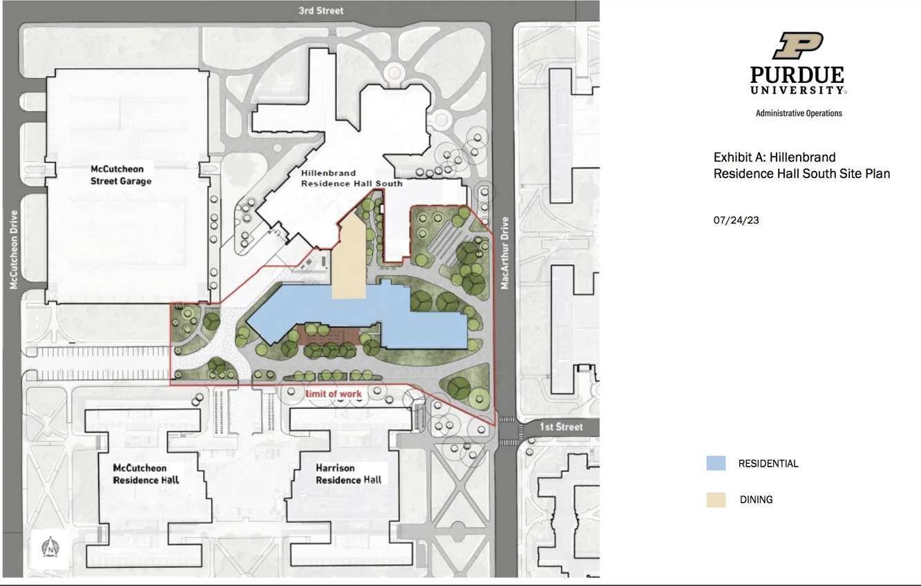 Hillenbrand Residence Hall South Site Plan Campus