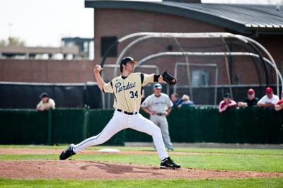 louisville baseball purdueexponent brandon pitcher connor freshman boilermakers editor won against tuesday during game