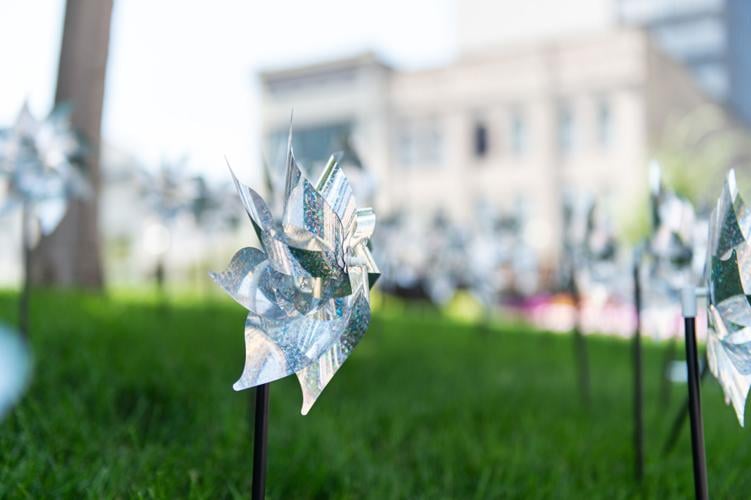 8/28/22 Drug Overdose Awareness Event, Pinwheels in front of the courthouse