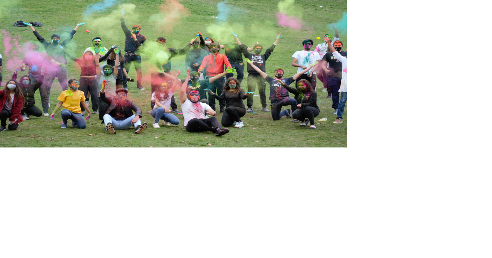 Students celebrate Holi on Slayter Hill Campus