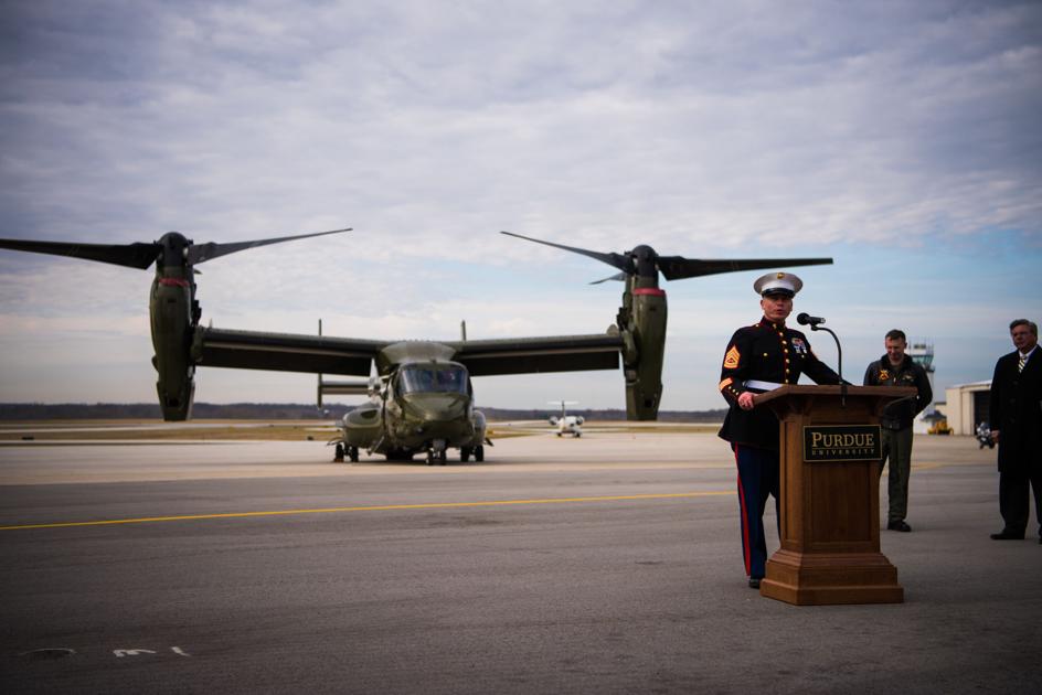 Cuttingedge military helicopter visits Purdue Airport Campus