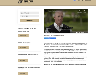 Protect Purdue Raises Almost 30 000 For Masks Plexiglas Shields Campus Purdueexponent Org