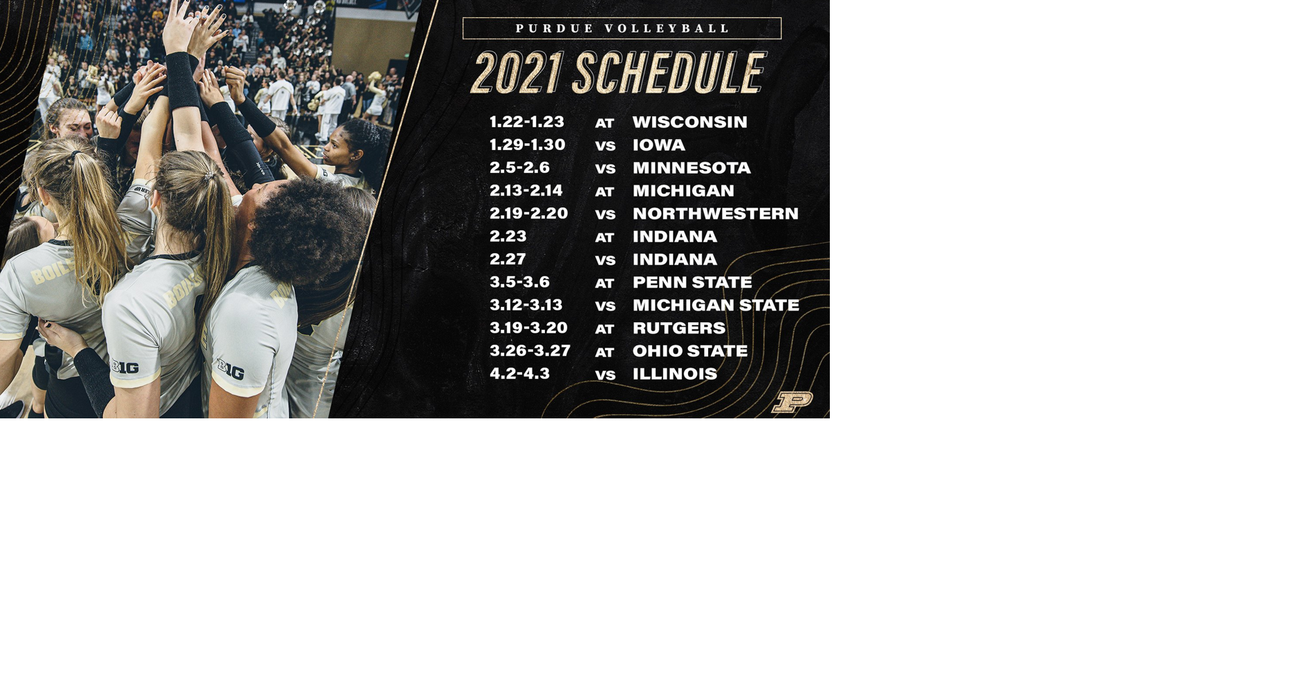 12/30/20 Purdue Volleyball Schedule Volleyball