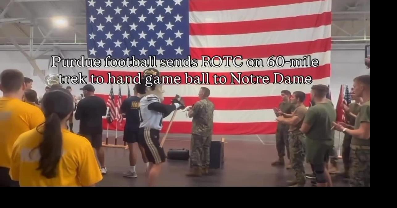 Purdue football sends ROTC on 60-mile trek to hand game ball to Notre ...