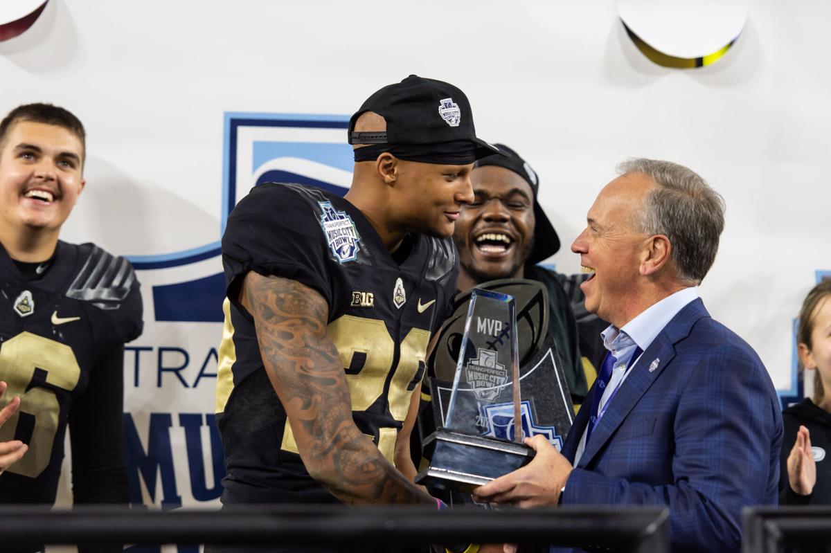 12/30/21 Music City Bowl, Tennessee, Broc Thompson receives the MVP award