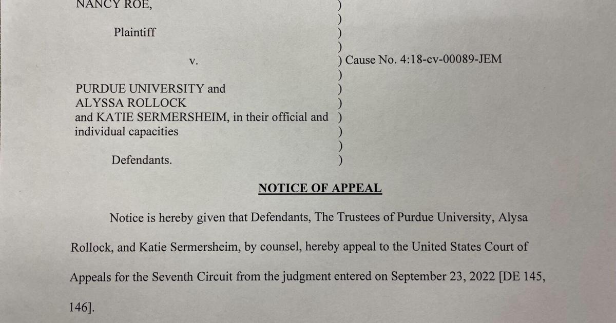 Purdue will appeal Nancy Roe decision | City & State | purdueexponent.org