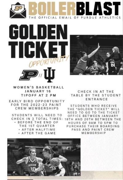 Purdue Athletic's Golden Ticket information
