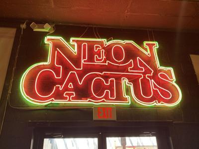 Inside neon sign at Neon Cactus