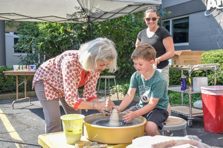 9/17/22 Four-legged friends descend on Art Museum of Greater Lafayette, Emily and Noah Curry