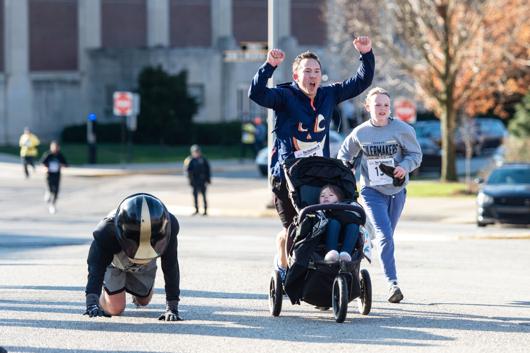 4/9/22 Challenge 5K, Gregory Eakins celebrates Campus