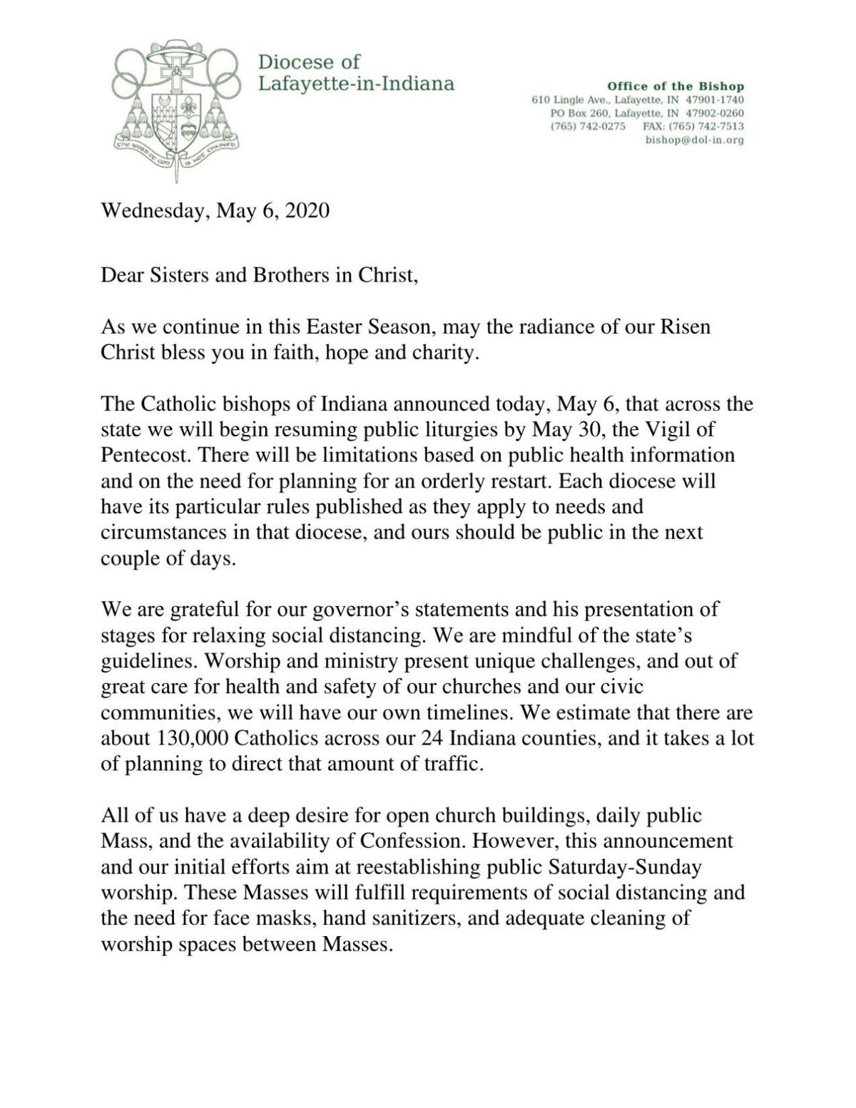 5 6 20 Bishop Timothy Doherty Statement City State