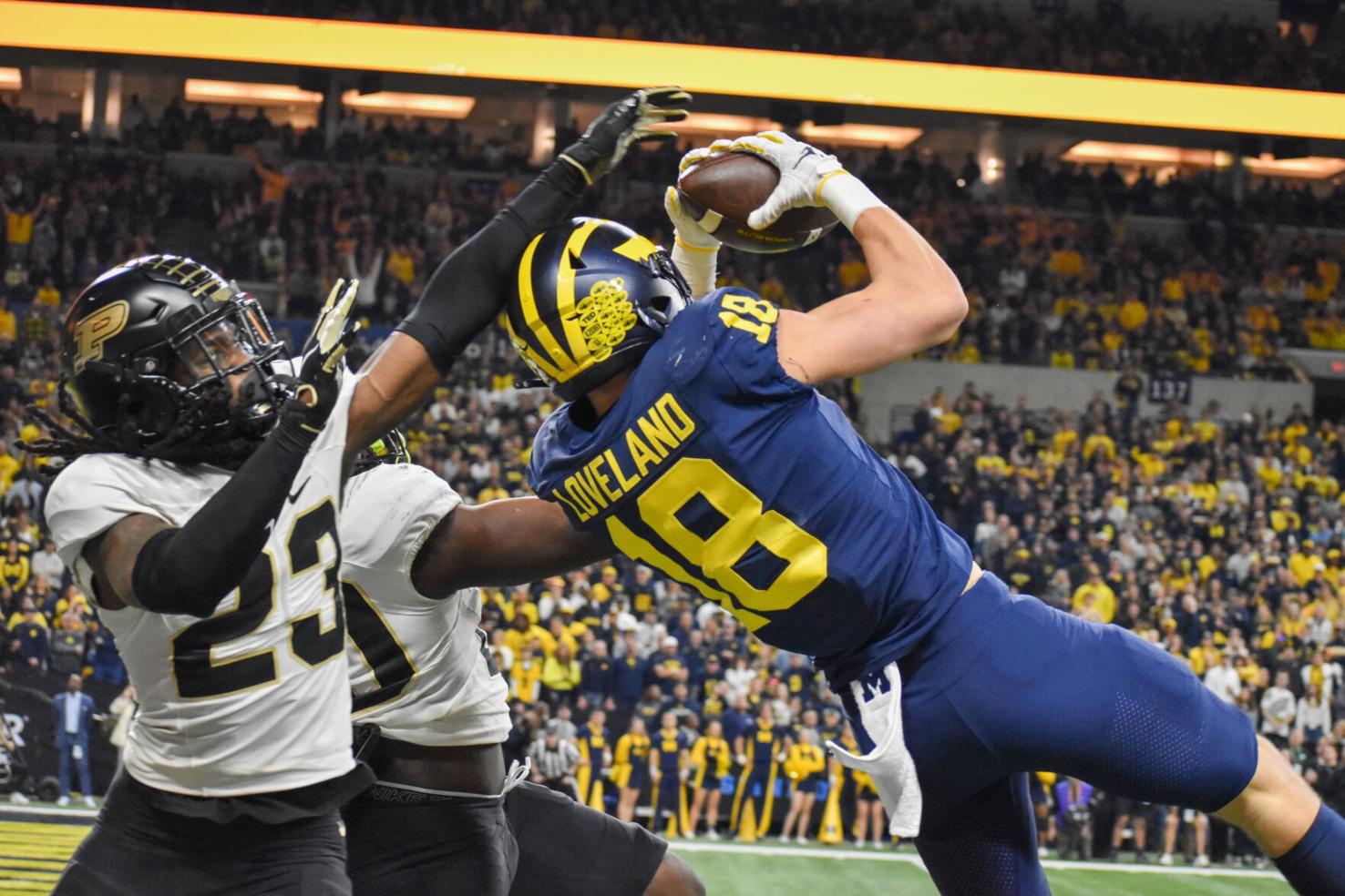 12/3/22 Big Ten Championship. Michigan, Colston Loveland, Cory Trice