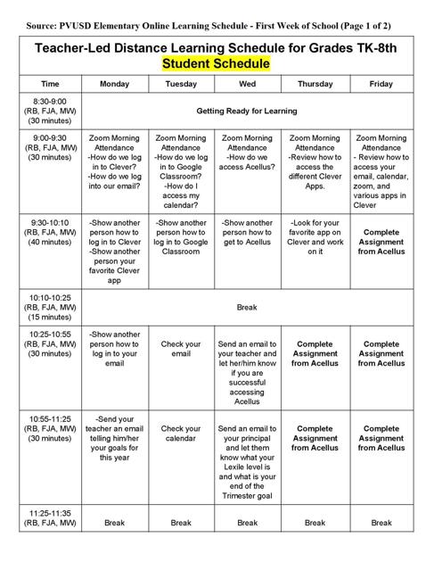 Pvusd Update 2020 2021 School Schedules Meal Delivery Times And More Pvvt Com pvusd 2021 calendar