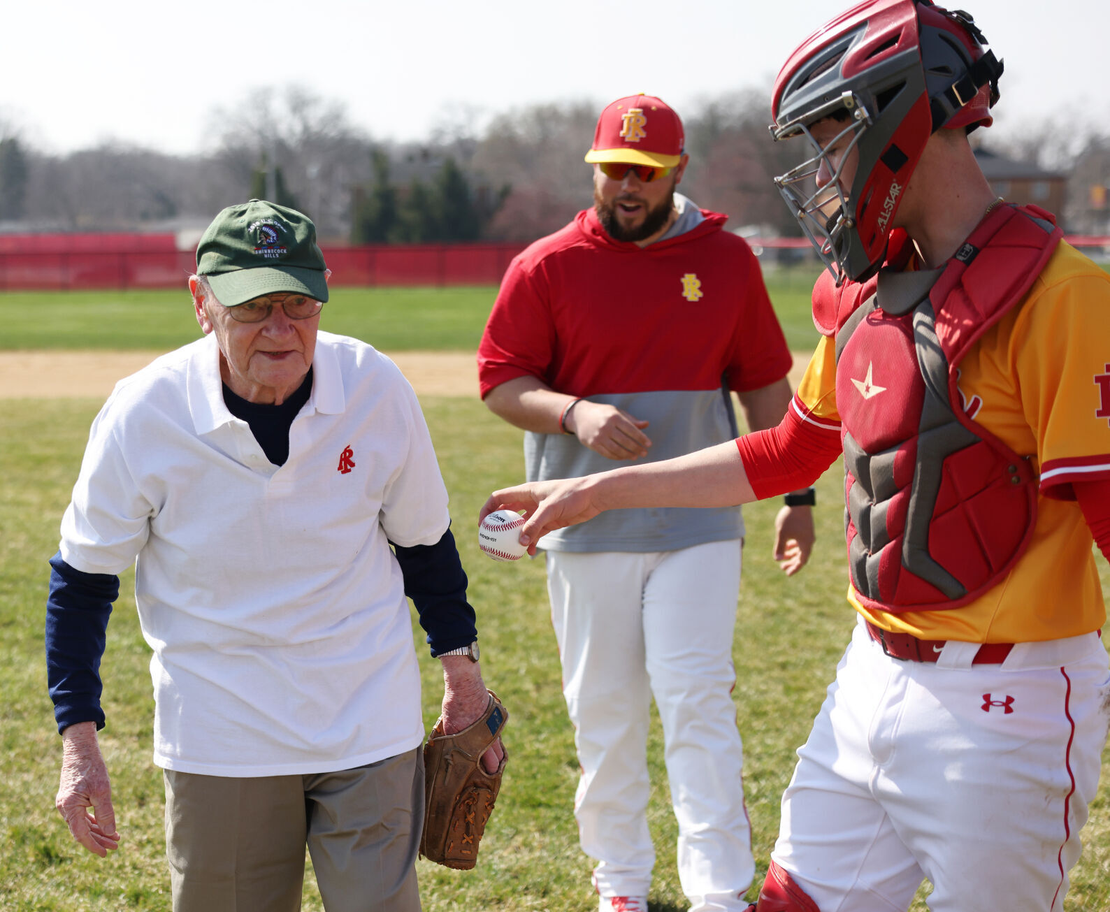 Rock Island High School’s Oldest Living Baseball Player, from the Class of 1949, Throws First Pitch at 92
