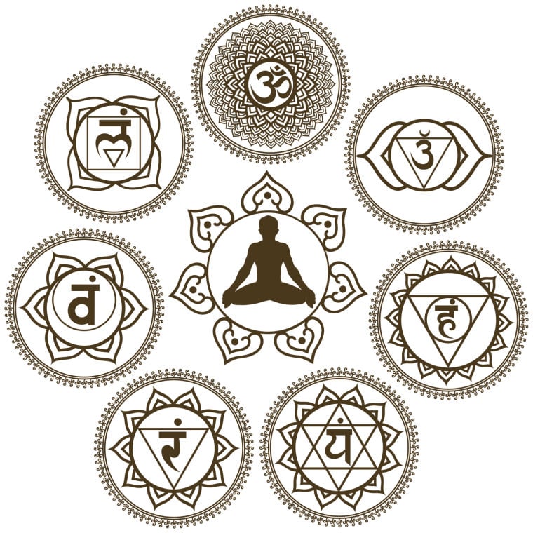 chakra symbols black and white