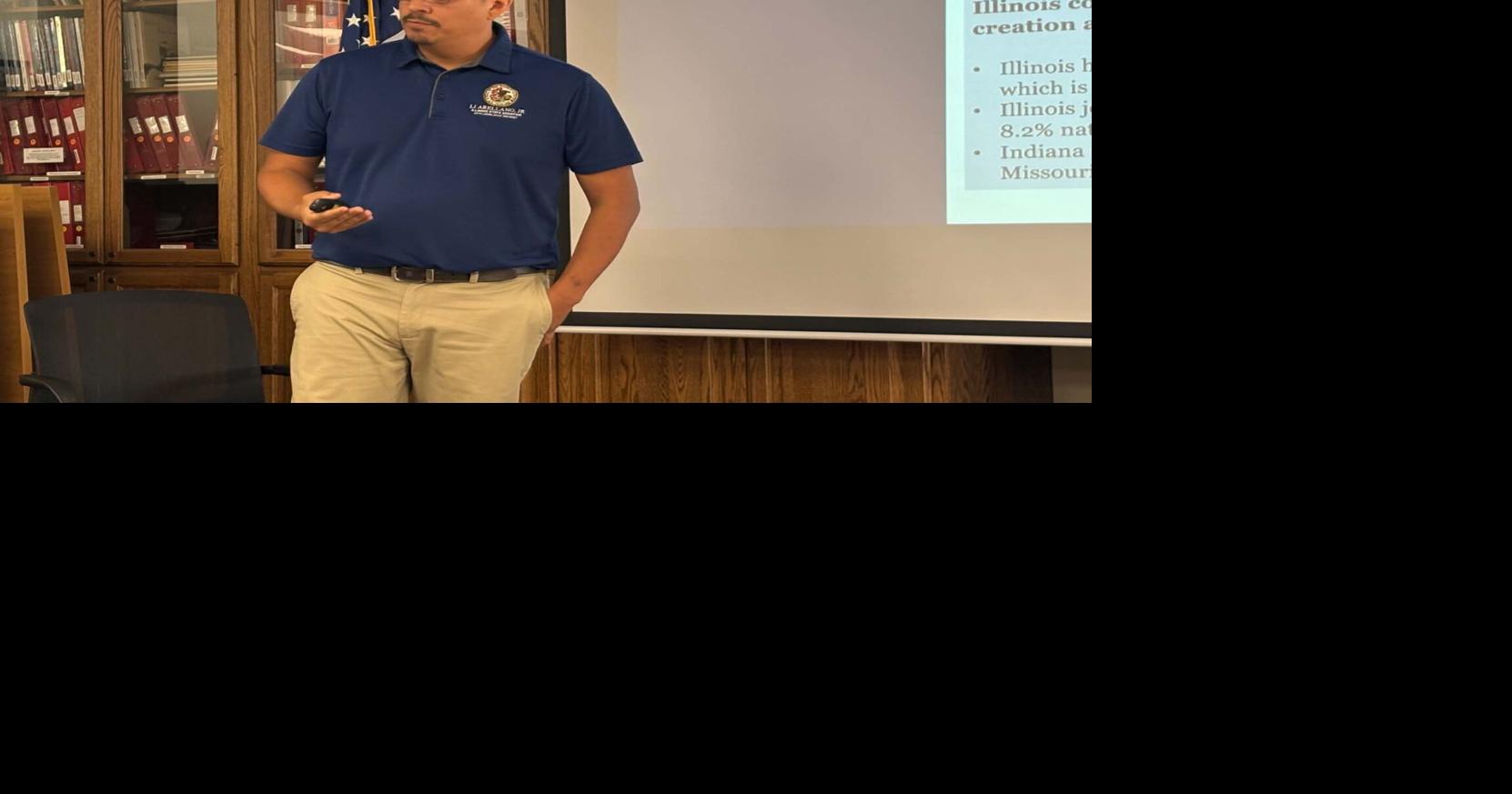 Watch as Illinois State Senator speaks about energy and taxes at a town hall in Port Byron