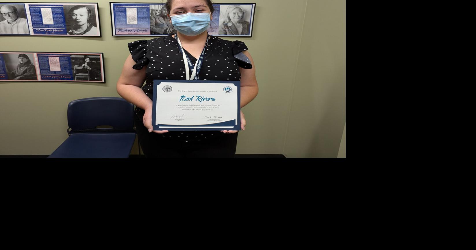 Local government notebook Davenport employees recognized for saving a life