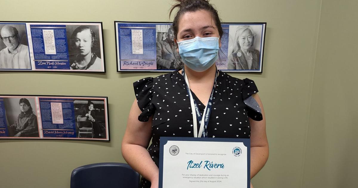 Local government notebook Davenport employees recognized for saving a life