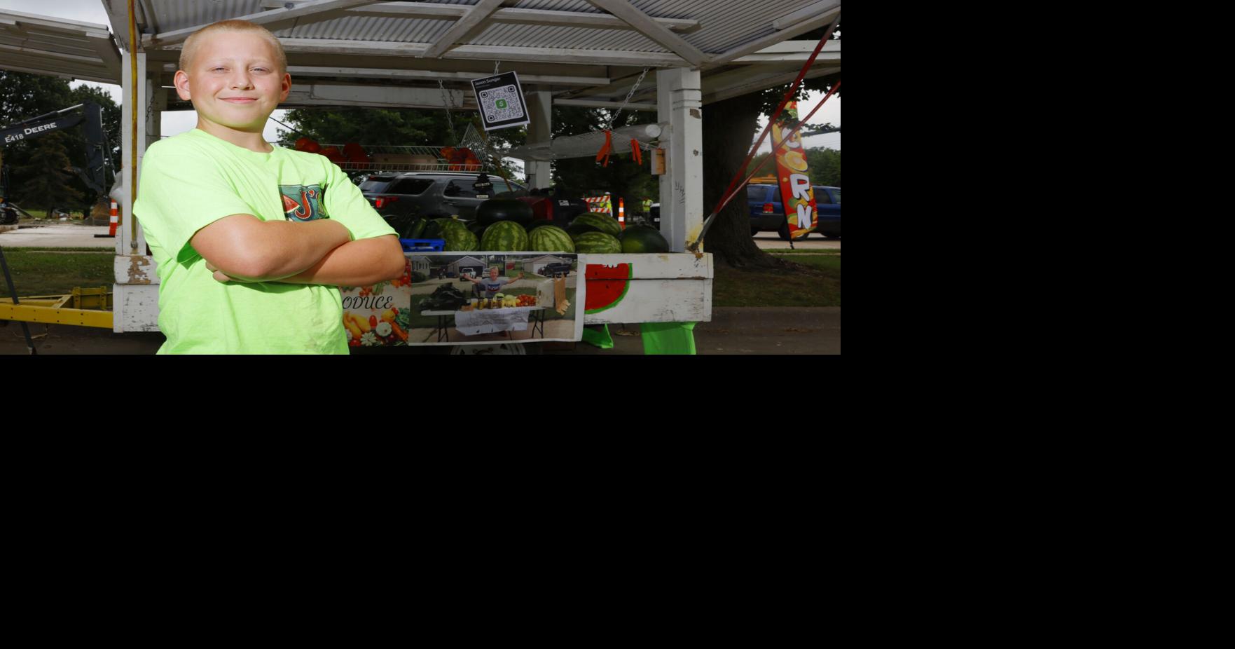 Photos: Jaxon Songer sells his own homegrown vegetables at J's Produce