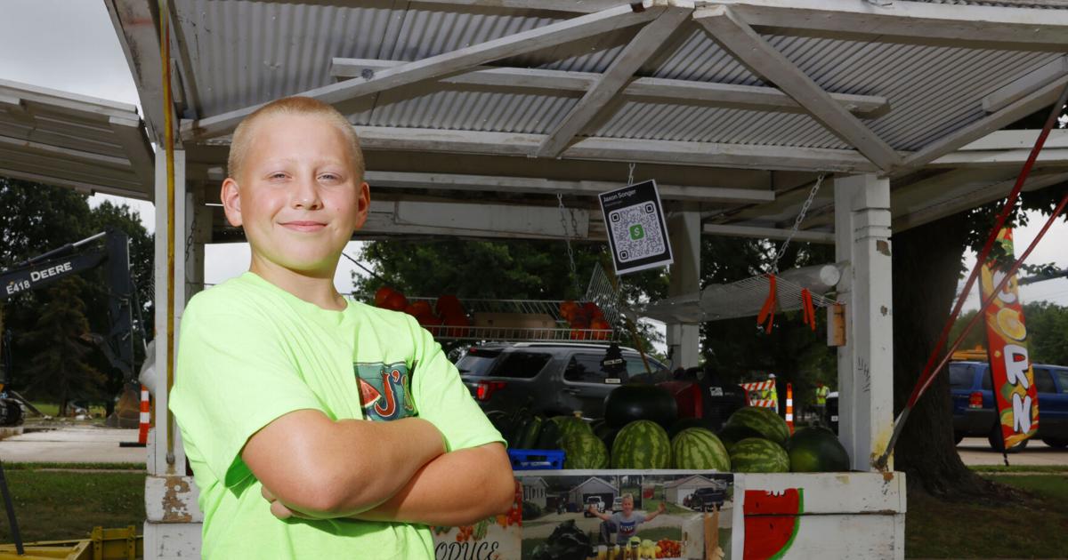 Photos: Jaxon Songer sells his own homegrown vegetables at J's Produce