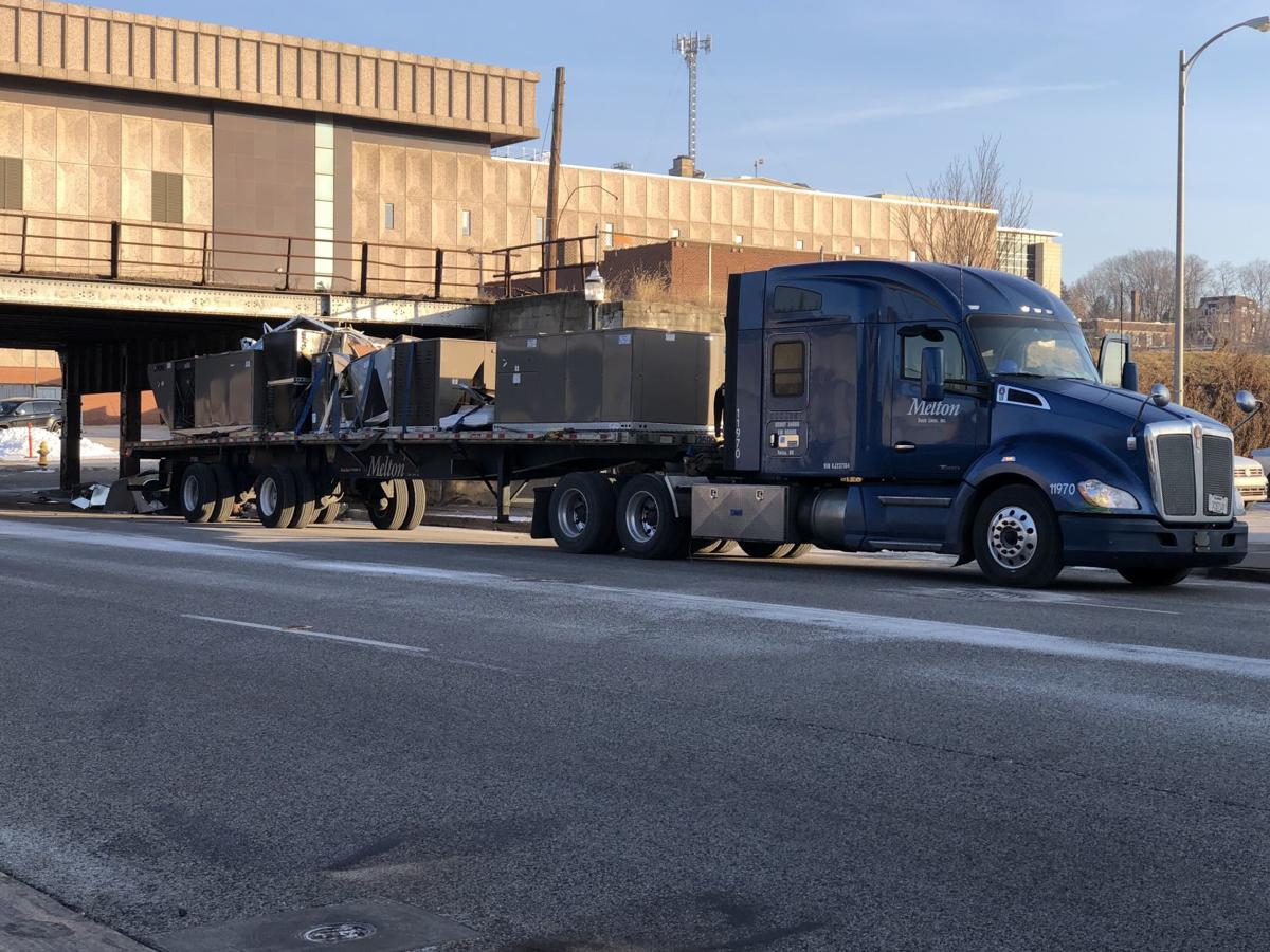 Another Truck Falls Prey To The Truck Eating Bridge On Harrison Local News Qconline Com