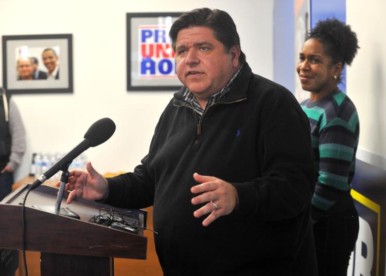 Illinois Governor-elect J.B. Pritzker stop at the Rock Island County Democratic office.